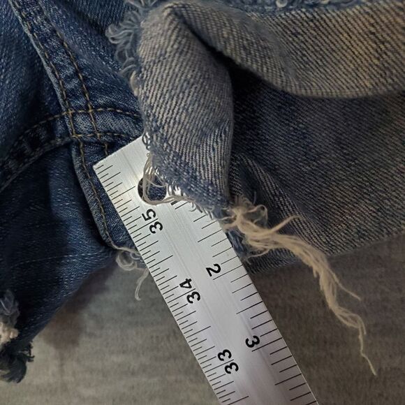 Tilt Jean Shorts Womens 7L Blue Distressed Stretch Cut Off Denim - Picture 7 of 9